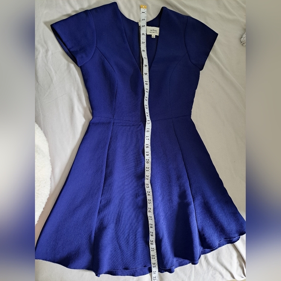 ARITZIA - WILDRED BLUE CAP SLEEVE JAPANESE CREPE DRESS - SIZE 0 - Picture 4 of 5